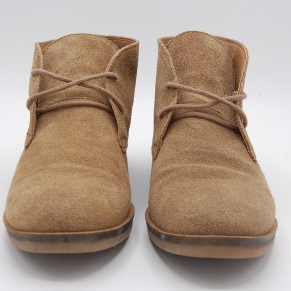 Lucky Brand Leather Suede Lace Up Chukka Boots Desert Tan Womens Us Size 8.5 M - Picture 3 of 12